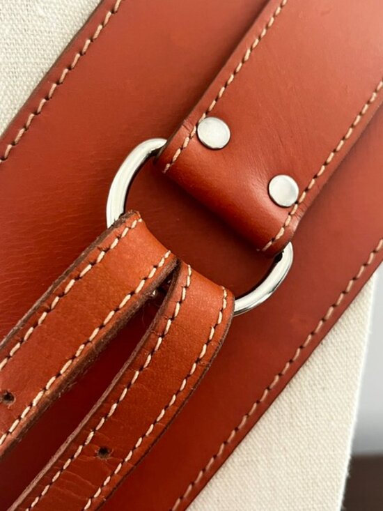Statement Belt Brown Rust Leather Wide Waist Double Buckle Women Small Medium main image 13